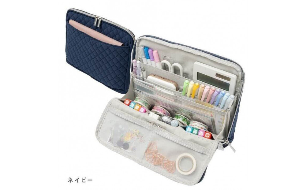 Y-Style 手帳が入るペンケース Lサイズ【ネイビー】