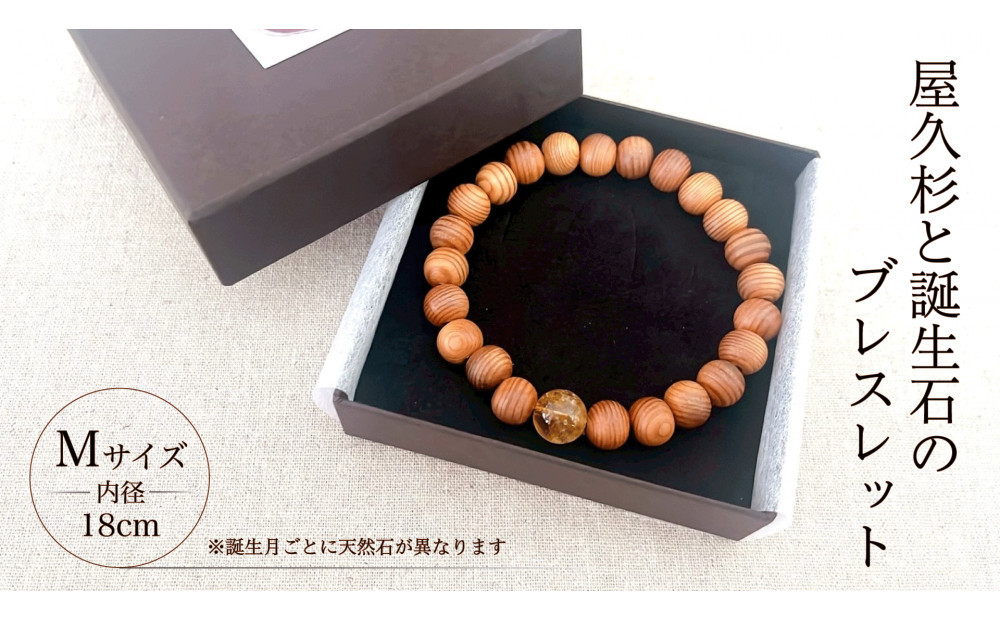 屋久杉×12月誕生石ブレスレット【18cm&nbsp;(M)】