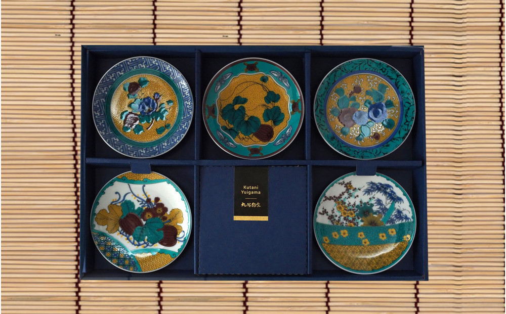 九谷焼　3.5寸豆皿　吉田屋風　5枚セット