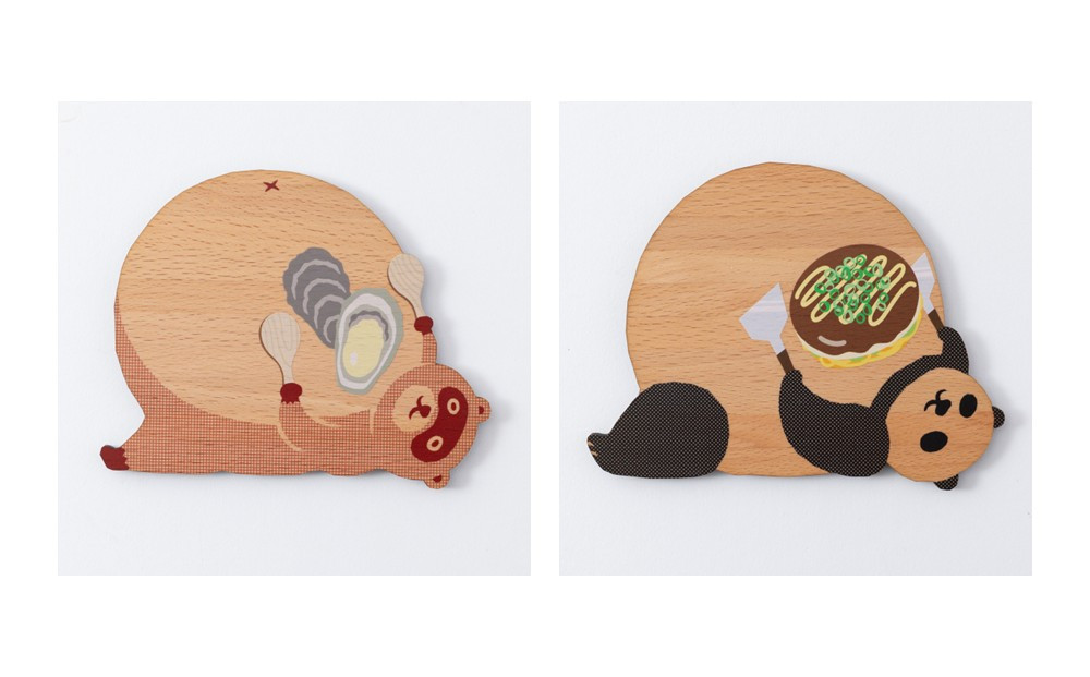 Ten＆O　木製プレートコレクション  ひろしまたぬき × ひろしまぱんだ　各1枚 合計2枚入り