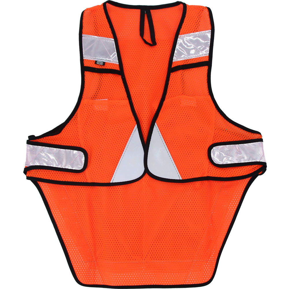 R250&nbsp;サイクル反射ベスト&nbsp;&nbsp;ポケット付きロング&nbsp;フリーサイズ&nbsp;&nbsp;ネオンオレンジ