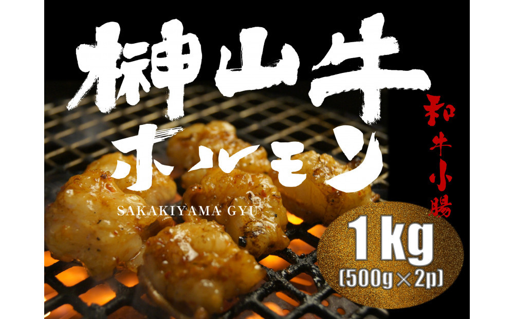 【1週間以内に発送！】&nbsp;超希少和牛「榊山牛」ホルモン（小腸）焼肉・もつ鍋用&nbsp;1kg　広島県内最高級和牛&nbsp;新鮮&nbsp;ぷりぷりホルモン&nbsp;グルメ&nbsp;美食