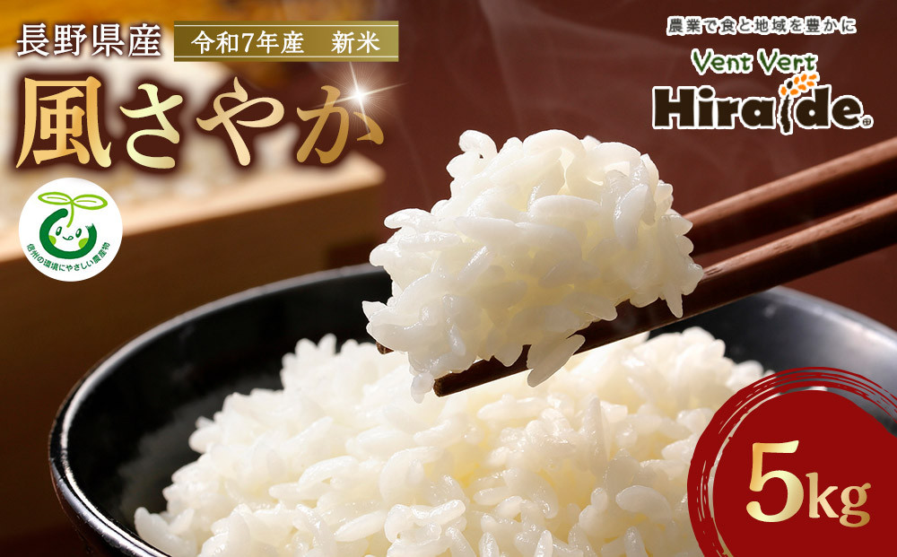 【新米】★数量限定★　令和７年産　風さやか　5kg｜米 長野県産 新米 2025年 白米 精米  人気 おすすめ ごはん 和食  送料無料 長野県 大町市 ふるさと納税