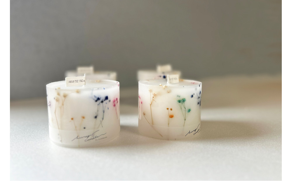 ロスフラワーで作る、ボタニカルキャンドル（無香料）