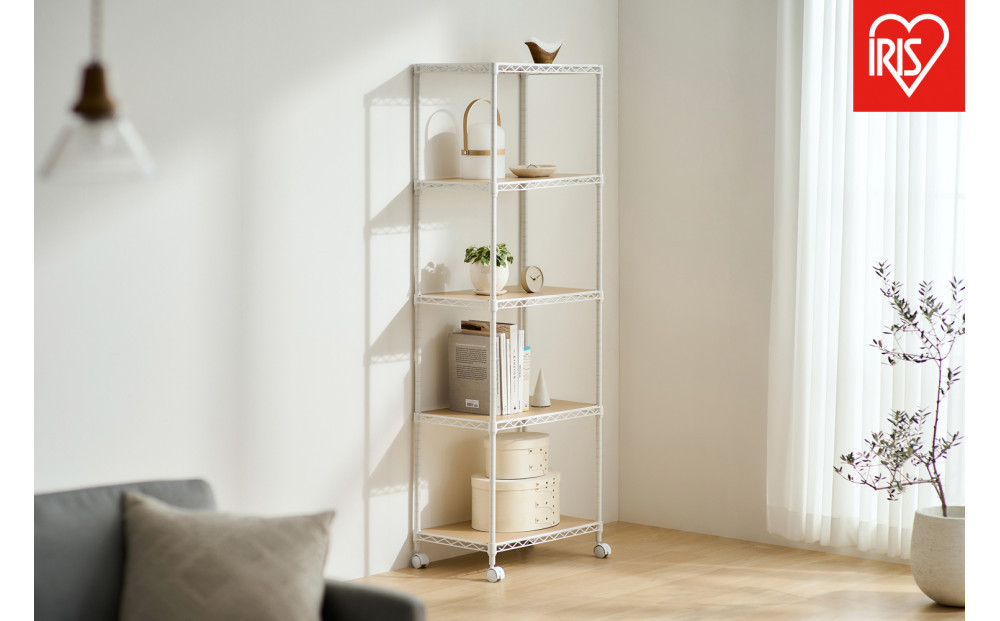 カラーメタルラック　ウッドボード付き&nbsp;CMM-55165B&nbsp;ホワイト