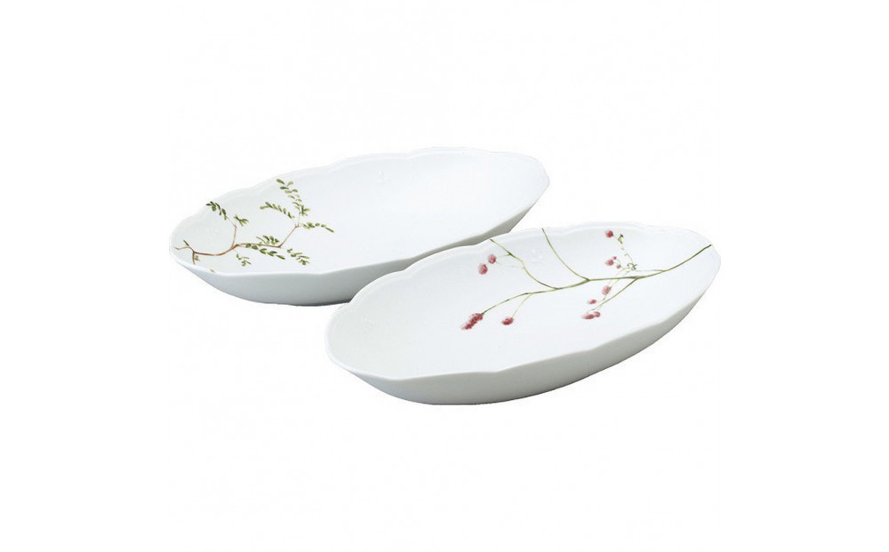 ナルミ&nbsp;里花暦&nbsp;ゆったりオーバルボウルセット&nbsp;32cm&nbsp;2人用&nbsp;40912-33085