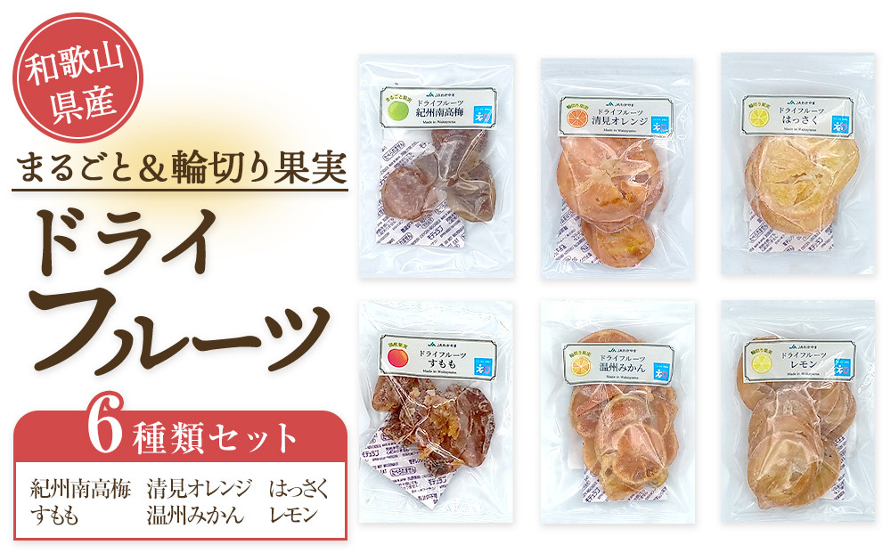 和歌山県産 丸ごと＆輪切り ドライフルーツ 6種類セット