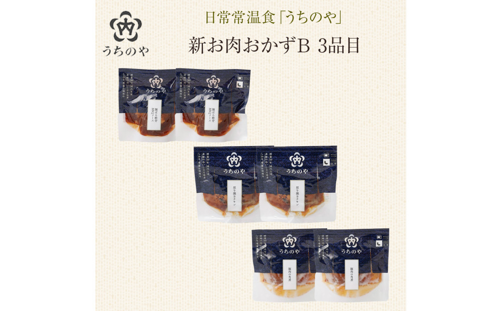日常常温食「うちのや」&nbsp;新お肉おかずB　3品目×2セット
