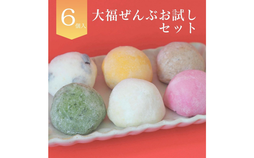 【北海道上川町】もちごやマム&nbsp;手づくり大福おためしセット（6種類,6個入り）