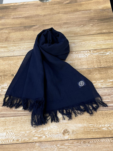 徳島市産&nbsp;正藍先絲染&nbsp;和田縞ストール&nbsp;【濃紺色】