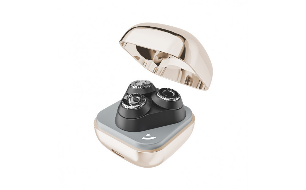 2025年新発売 髭剃り 電気シェーバー メンズ ＜ ベージュ＞ひげそり USB充電式 IPX7 防水防滴 コードレス 男性 深剃り 回転刃 3枚刃 コンパクト ポータブル Type-C タッチ制御 シェービング 高速モーター 静音作動 いつでも清潔 肌にやさしい 携帯便利 海外対応 1年間安心保証付き