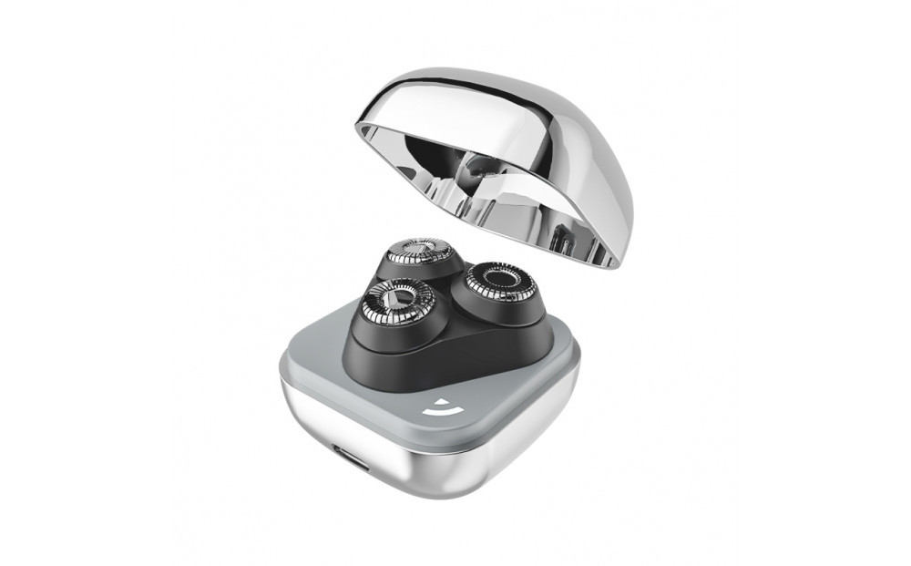 2025年新発売 髭剃り 電気シェーバー メンズ ＜ シルバー＞ひげそり USB充電式 IPX7 防水防滴 コードレス 男性 深剃り 回転刃 3枚刃 コンパクト ポータブル Type-C タッチ制御 シェービング 高速モーター 静音作動 いつでも清潔 肌にやさしい 携帯便利 海外対応 1年間安心保証付き