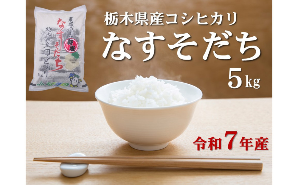 令和7年産&nbsp;栃木県産コシヒカリ&nbsp;なすそだち&nbsp;5kg&nbsp;JAなすの産地直送【大田原市・那須塩原市・那須町共通返礼品】