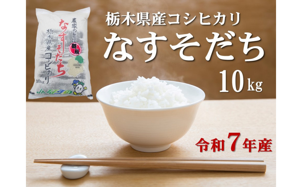 令和7年産&nbsp;栃木県産コシヒカリ&nbsp;なすそだち&nbsp;10kg&nbsp;JAなすの産地直送【大田原市・那須塩原市・那須町共通返礼品】