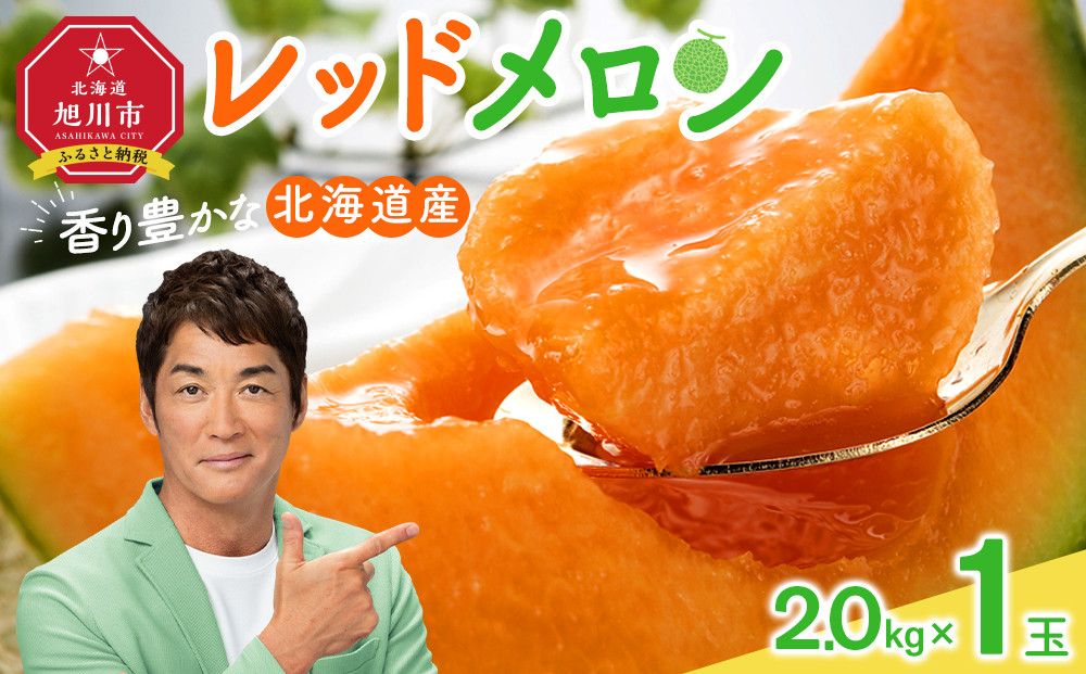 【26年発送先行予約】香り豊かな 北海道レッドメロン 2kg×1玉(2026年7月下旬から発送開始予定) 【 果物 くだもの フルーツ メロン 赤肉 赤肉メロン 旬 お取り寄せ 甘い 北海道産 旭川市 北海道 】_05412