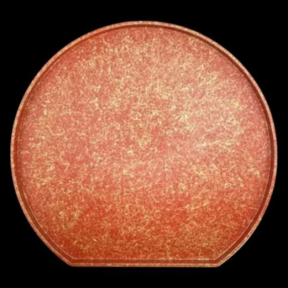 木製&nbsp;半月トレイ&nbsp;乱糸（マット仕上げ）本朱［NF70］