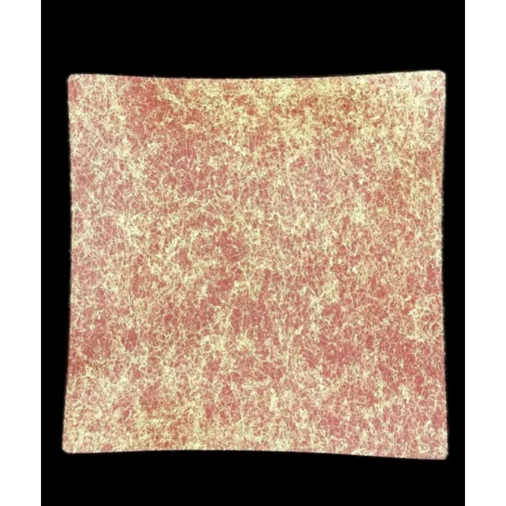 波スクエアプレート&nbsp;S&nbsp;乱糸（マット仕上げ）本朱［NF82］