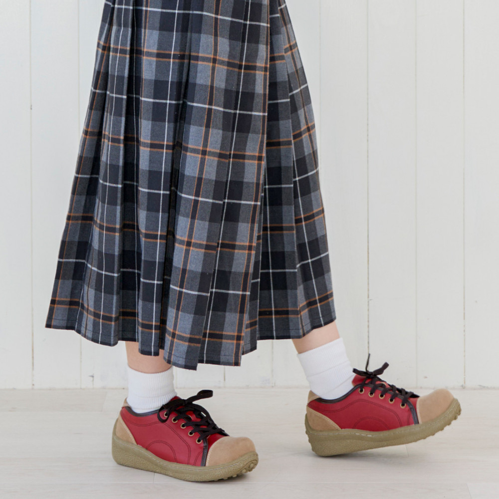 ポルカ｜レッド&nbsp;&nbsp;S【35】(23.0cm)&nbsp;レディース&nbsp;スニーカー&nbsp;幅広&nbsp;甲高&nbsp;外反母趾&nbsp;ゆったり&nbsp;3E&nbsp;大人気&nbsp;厚底&nbsp;靴