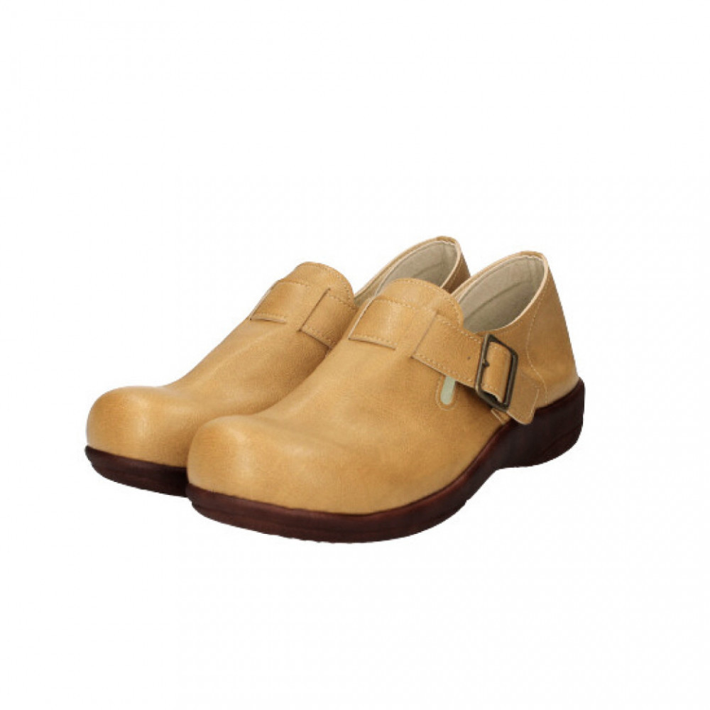 ベルトコンフォートシューズ｜マスタード&nbsp;M(23.5cm)&nbsp;レディース&nbsp;スリッポン&nbsp;幅広&nbsp;甲高&nbsp;外反母趾&nbsp;ゆったり幅&nbsp;大人気&nbsp;靴