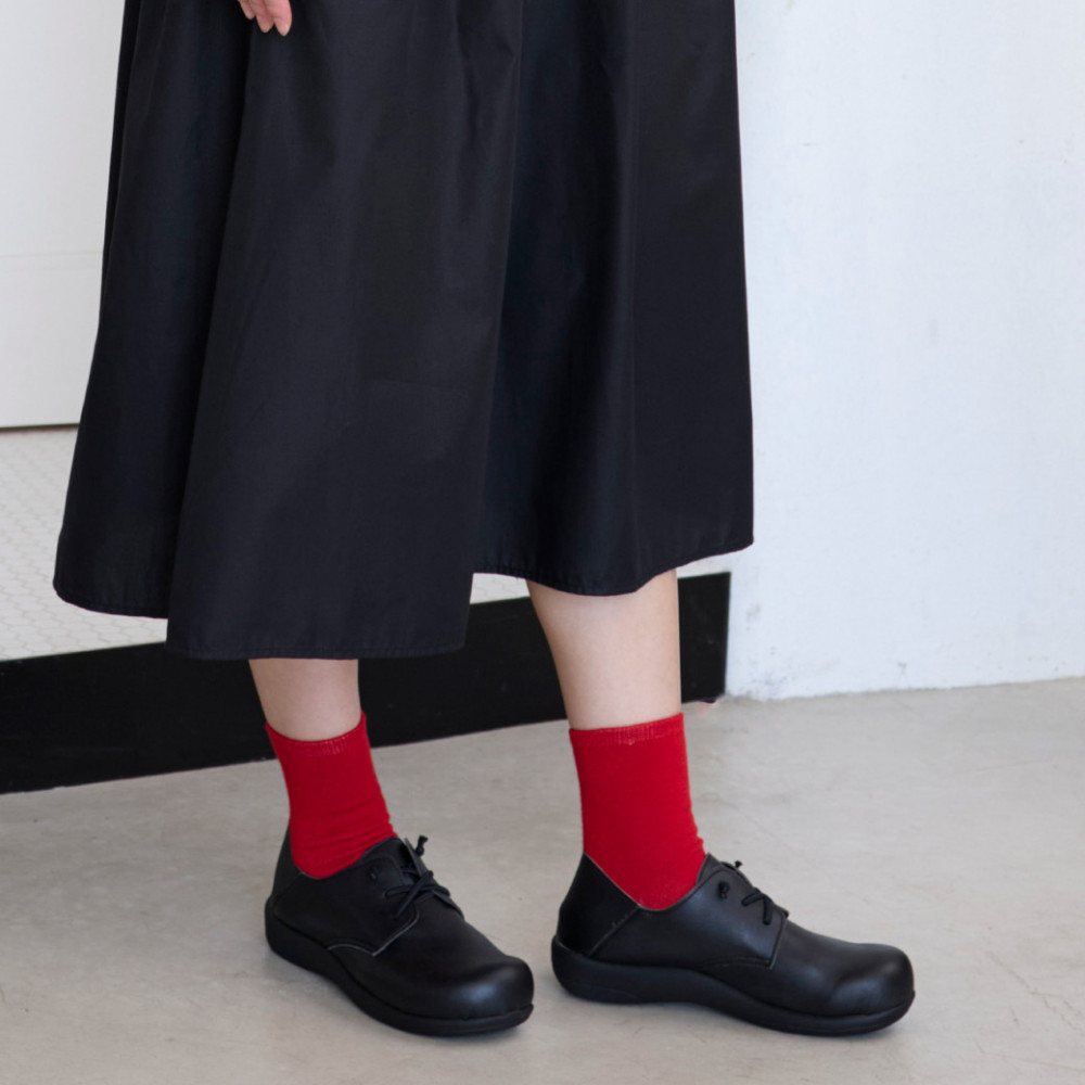 ゴム紐レースアップコンフォートシューズ｜ブラック&nbsp;&nbsp;LL(24.5cm)&nbsp;レディース&nbsp;スリッポン&nbsp;幅広&nbsp;甲高&nbsp;外反母趾&nbsp;ゆったり幅&nbsp;大人気&nbsp;靴