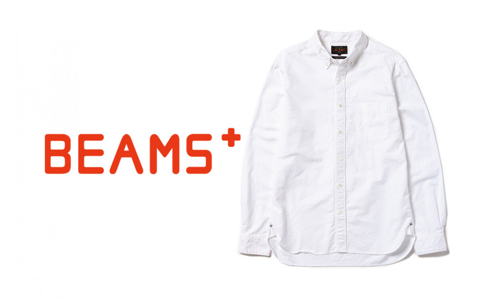 ＜2026年12月末までのお届け＞【BEAMS&nbsp;PLUS】ボタンダウンシャツ&nbsp;オックスフォード&nbsp;ホワイト　（サイズL)