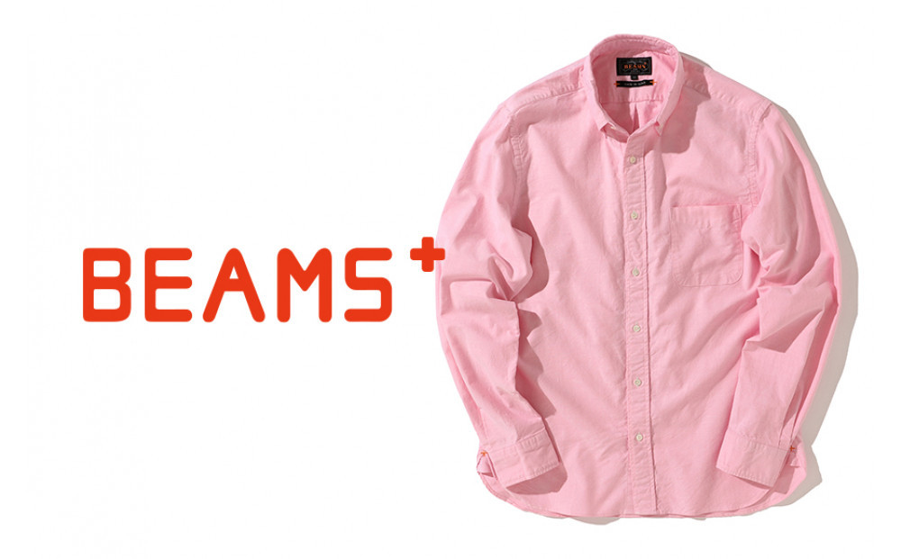 ＜2026年12月末までのお届け＞【BEAMS&nbsp;PLUS】ボタンダウンシャツ&nbsp;オックスフォード&nbsp;ピンク　（サイズL）
