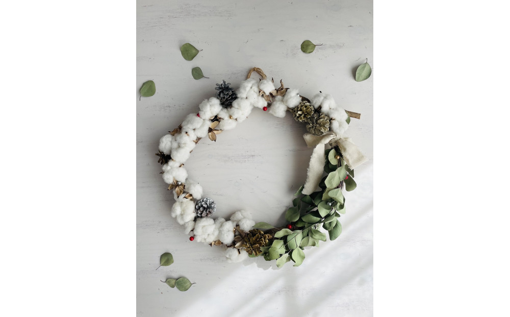 コットンボールのリースキット1
