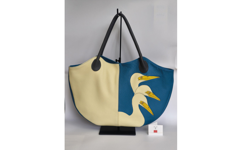 「鞄工房　香」鳥の二色トートバッグ&nbsp;（横型）