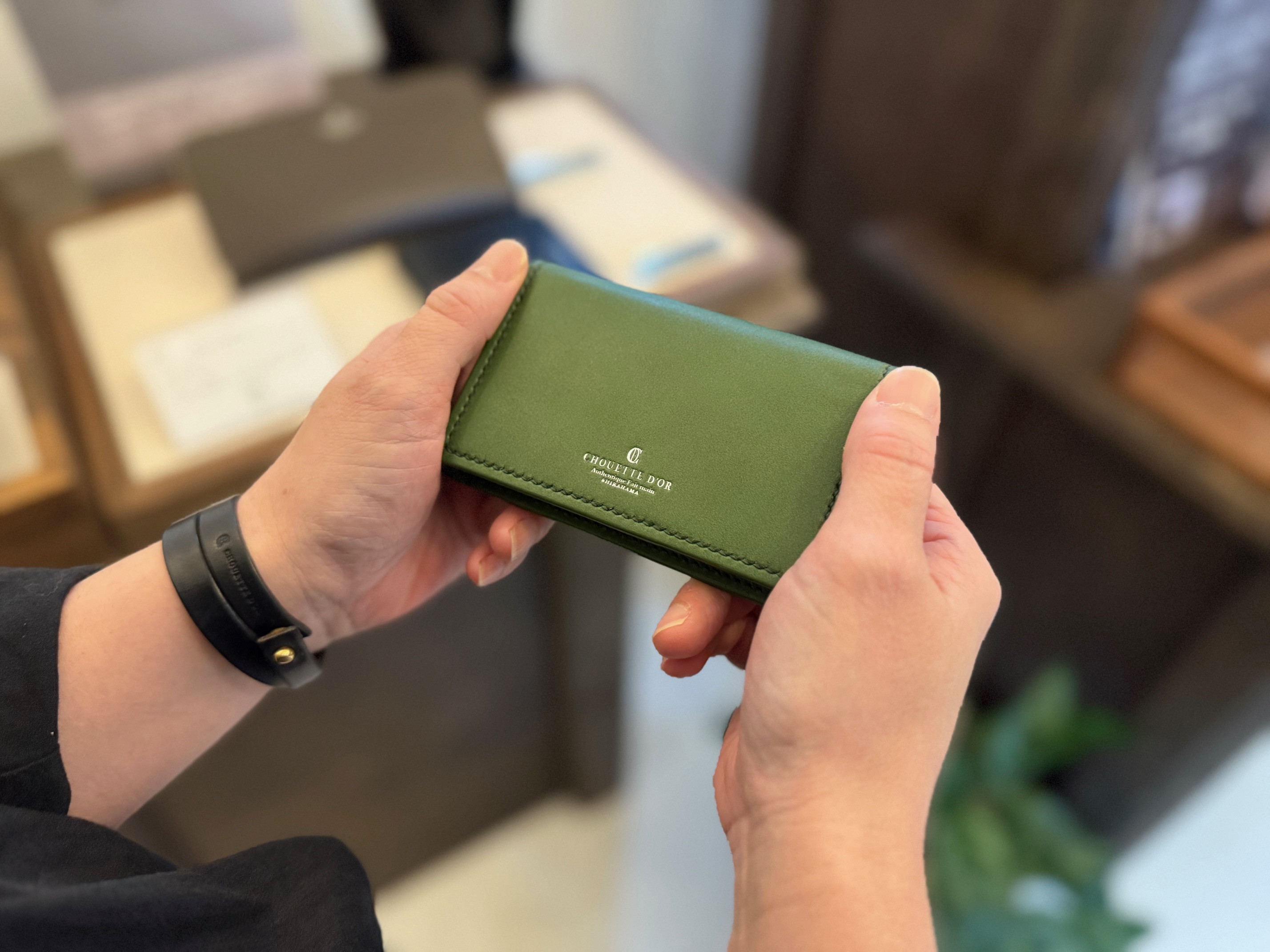 革職人が作る牛革名刺入れ Card case［GRN］