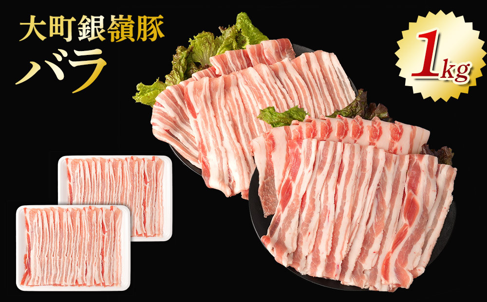 大町銀嶺豚&nbsp;バラ１kg&nbsp;(約500ｇ・2パック)｜豚肉&nbsp;銀嶺豚&nbsp;&nbsp;国産&nbsp;ブランド豚&nbsp;&nbsp;人気&nbsp;おすすめ&nbsp;&nbsp;グルメ&nbsp;ギフト&nbsp;送料無料&nbsp;長野県&nbsp;大町市&nbsp;ふるさと納税
