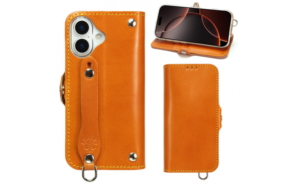 EFGS&nbsp;iPhone&nbsp;17&nbsp;手帳型&nbsp;ケース&nbsp;栃木キャメル&nbsp;【左開き】&nbsp;TPU&nbsp;スタンド&nbsp;カード入れ&nbsp;ベルト付き&nbsp;栃木レザー&nbsp;本革&nbsp;リッキーズ