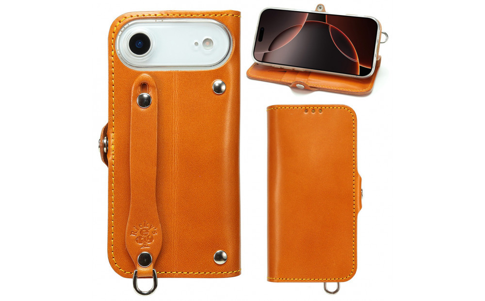 EFGS&nbsp;iPhone&nbsp;Air&nbsp;手帳型&nbsp;ケース&nbsp;栃木キャメル&nbsp;【左開き】&nbsp;TPU&nbsp;スタンド&nbsp;カード入れ&nbsp;ベルト付き&nbsp;栃木レザー&nbsp;本革&nbsp;リッキーズ