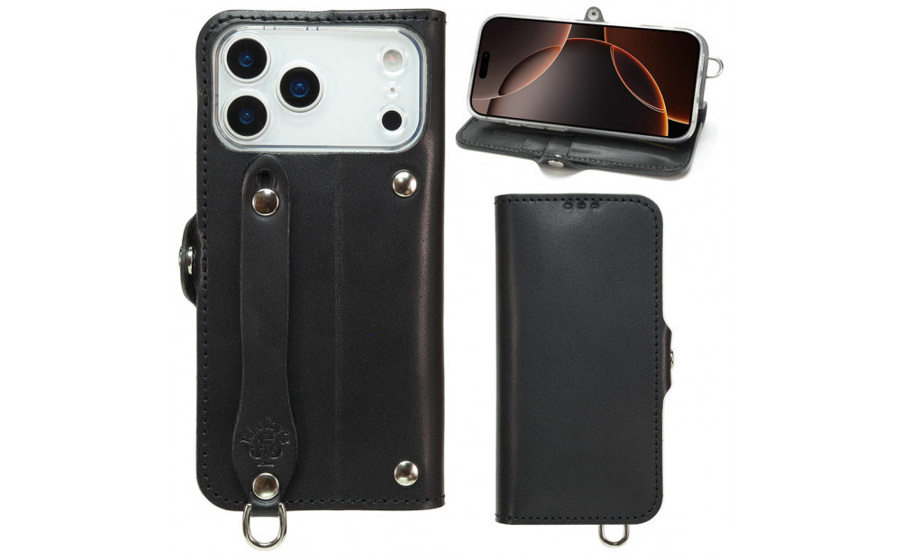 EFGS&nbsp;iPhone&nbsp;17ProMax&nbsp;手帳型&nbsp;ケース&nbsp;栃木ブラック&nbsp;【左開き】&nbsp;TPU&nbsp;スタンド&nbsp;カード入れ&nbsp;ベルト付き&nbsp;栃木レザー&nbsp;本革&nbsp;リッキーズ