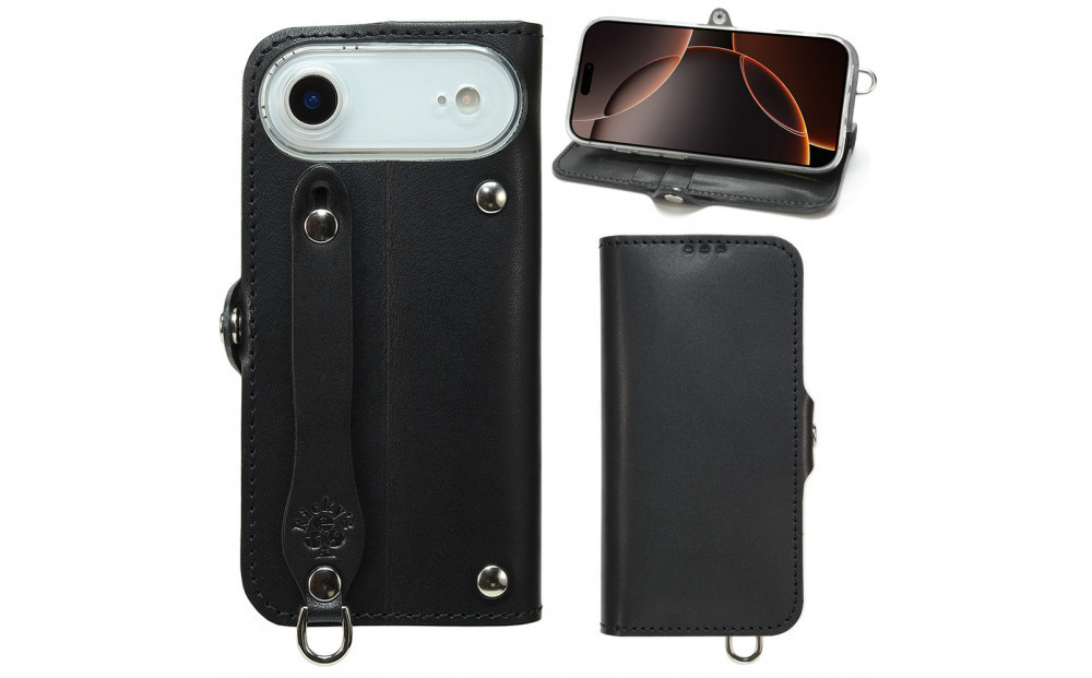 EFGS&nbsp;iPhone&nbsp;Air&nbsp;手帳型&nbsp;ケース&nbsp;栃木ブラック&nbsp;【左開き】&nbsp;TPU&nbsp;スタンド&nbsp;カード入れ&nbsp;ベルト付き&nbsp;栃木レザー&nbsp;本革&nbsp;リッキーズ