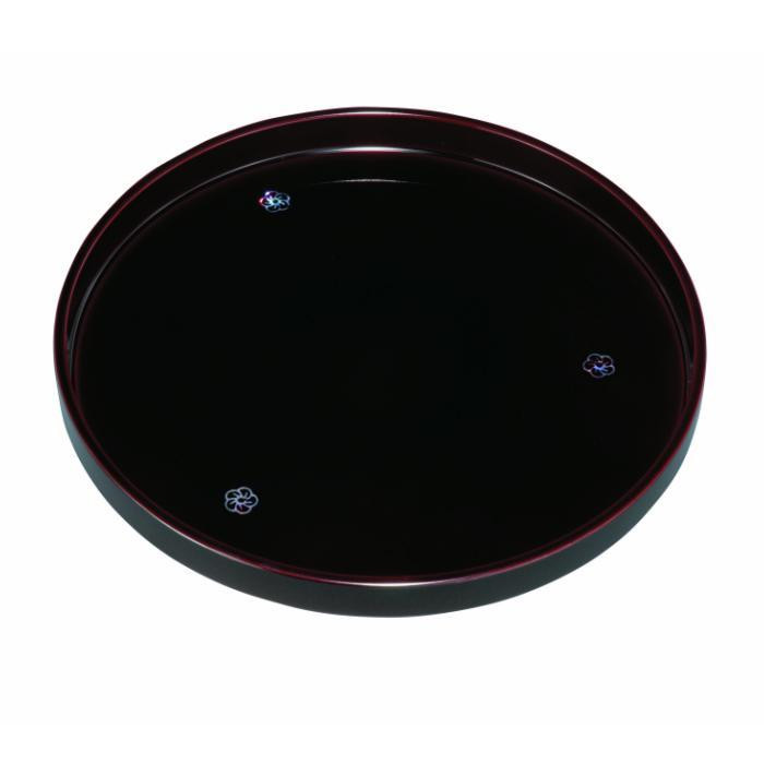 丸盆&nbsp;30cm&nbsp;溜&nbsp;貝張&nbsp;やまと梅&nbsp;［YG468］