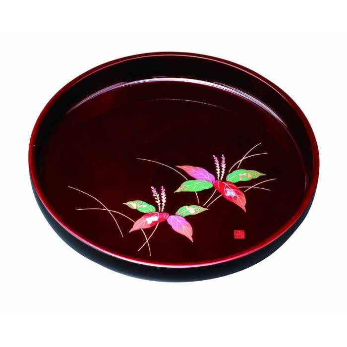 丸盆&nbsp;30cm&nbsp;溜&nbsp;二人静&nbsp;［YG448］