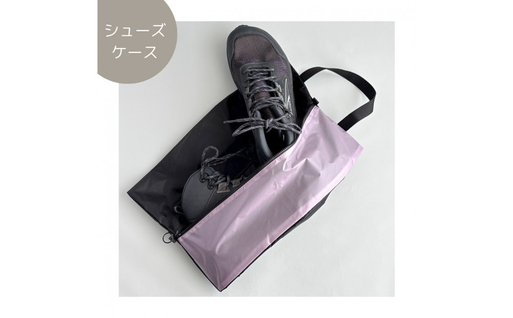 【Lサイズ・薄紫】軽量ナイロン登山靴ケース　　シューズケース　着替えポーチ　旅行用　アウトドア　ショートブーツ