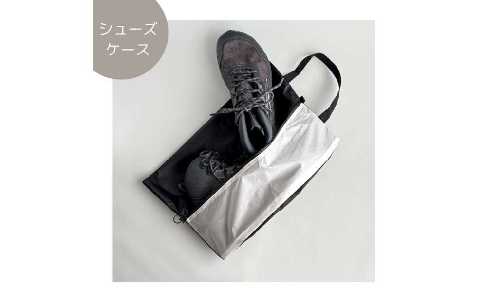 【Lサイズ・白】軽量ナイロン登山靴ケース　　シューズケース　着替えポーチ　旅行用　アウトドア　ショートブーツ