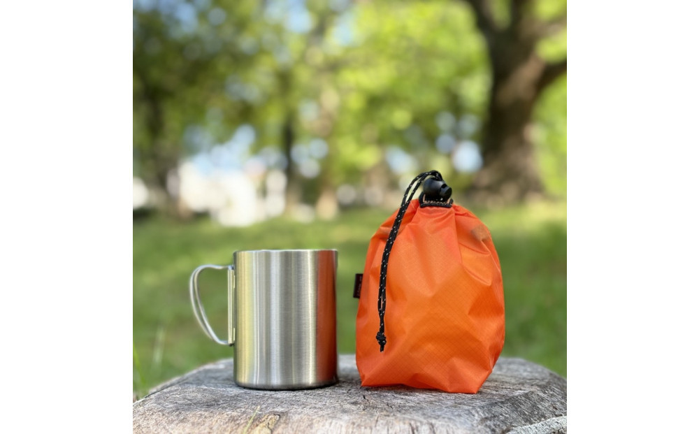 【XS&nbsp;0.5L・オレンジ】　手のひらサイズの軽量ナイロン巾着袋