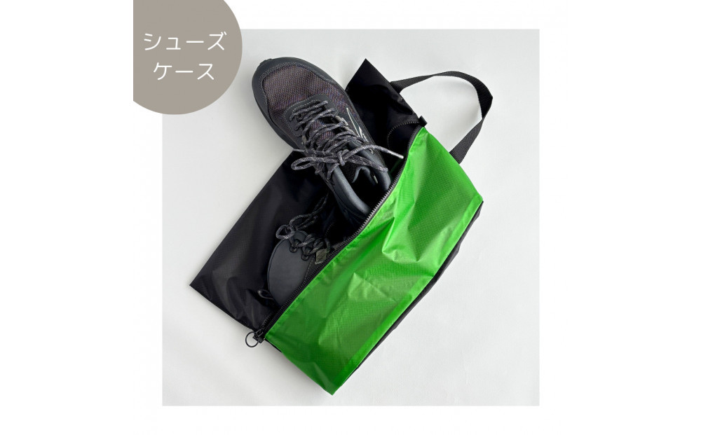 【Lサイズ・緑】軽量ナイロン登山靴ケース　　シューズケース　着替えポーチ　旅行用　アウトドア　ショートブーツ