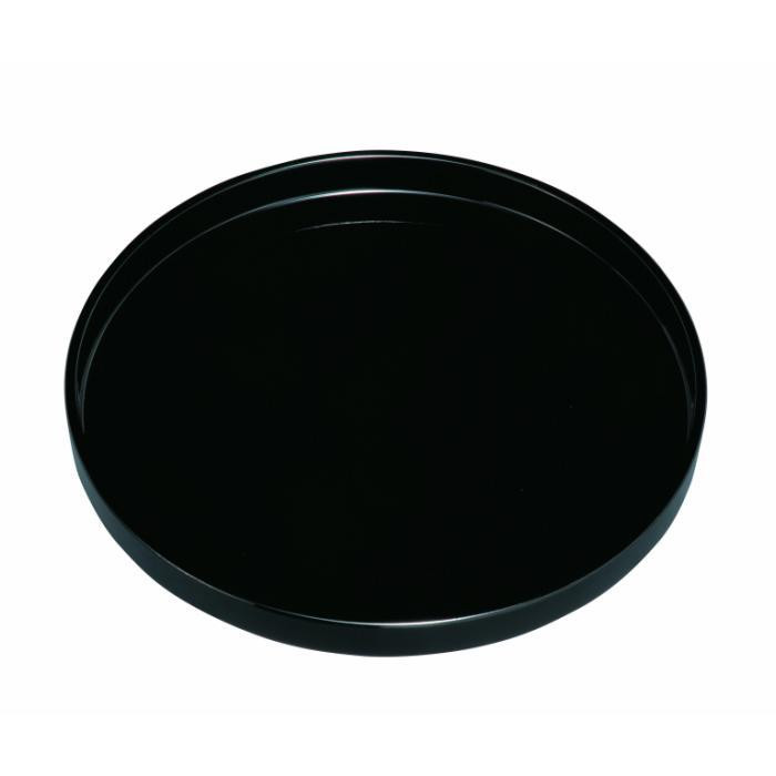 切立丸盆&nbsp;30cm&nbsp;黒&nbsp;両面塗&nbsp;研き仕上げ&nbsp;［YG446］