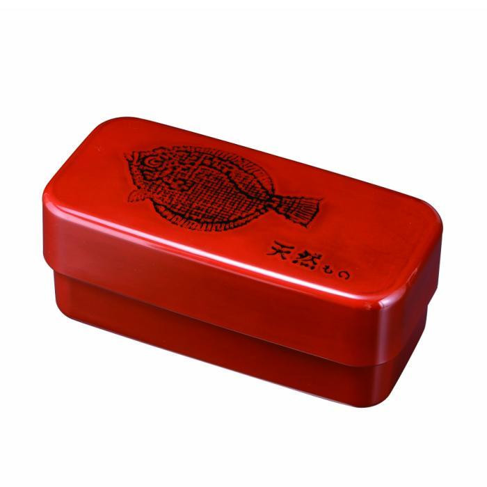 長角入子弁当箱&nbsp;特大&nbsp;根来&nbsp;ひらめ（中子なし）シール付&nbsp;［YG490］