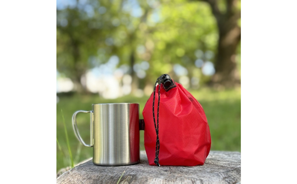 【XS&nbsp;0.5L・赤】　手のひらサイズの軽量ナイロン巾着袋