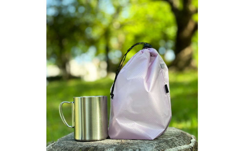 【S 1.5L・ラベンダー】　キャンプで大活躍！トイレットペーパーホルダー 小さめナイロン巾着袋 シンプル巾着