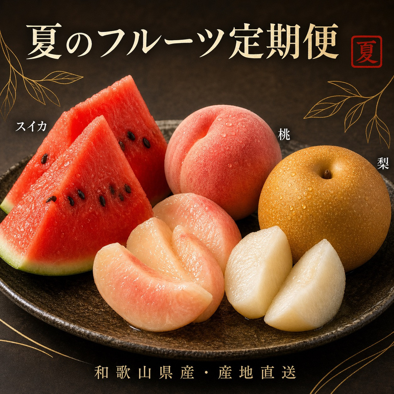 【全3回&nbsp;定期便】&nbsp;紀州和歌山産旬のフルーツセット（6月：スイカ・7月：桃・8月：梨）&nbsp;［UT138］