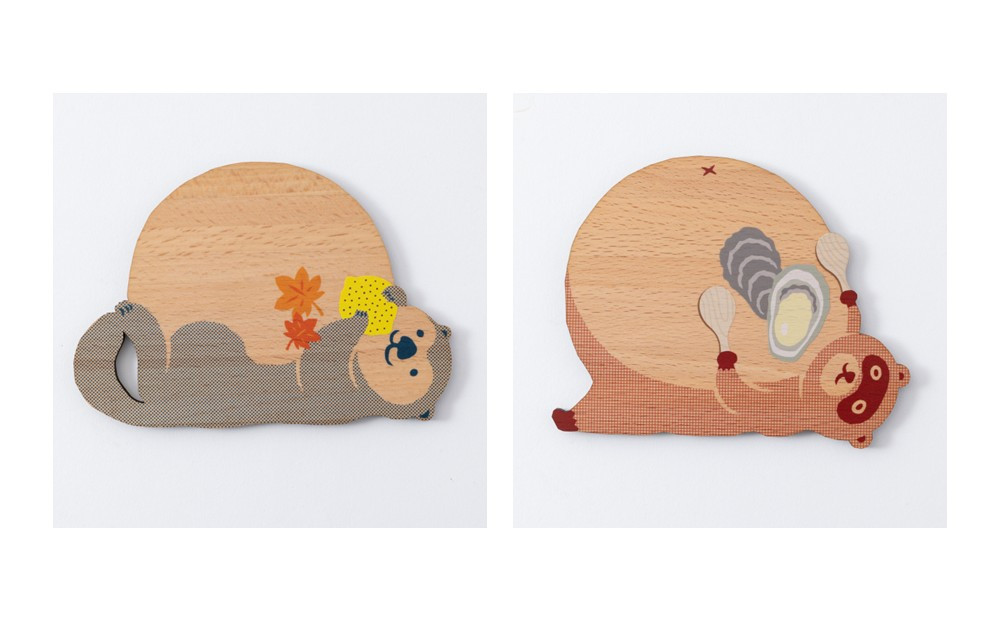 Ten＆O　木製プレートコレクション  ひろしまたぬき × ひろしまらっこ　各1枚 合計2枚入り