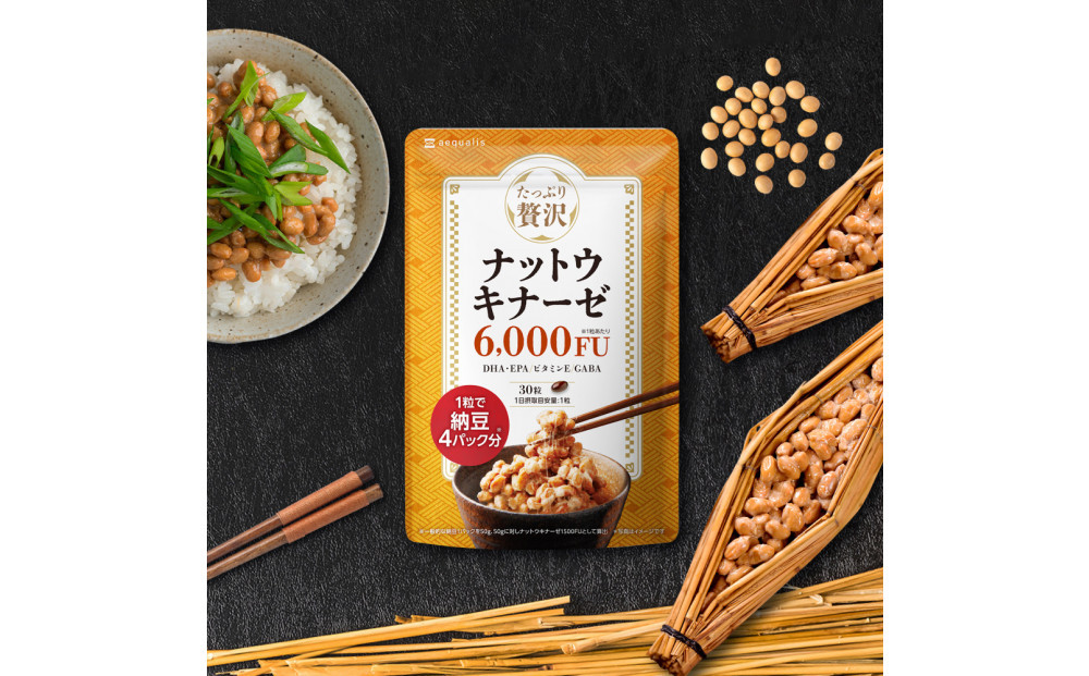 ナットウキナーゼ&nbsp;サプリメント&nbsp;たっぷり贅沢ナットウキナーゼ&nbsp;1袋