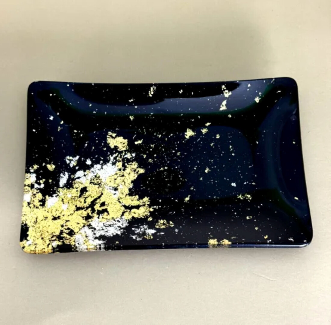 角小皿（金箔)&nbsp;漆黒&nbsp;［NF142］