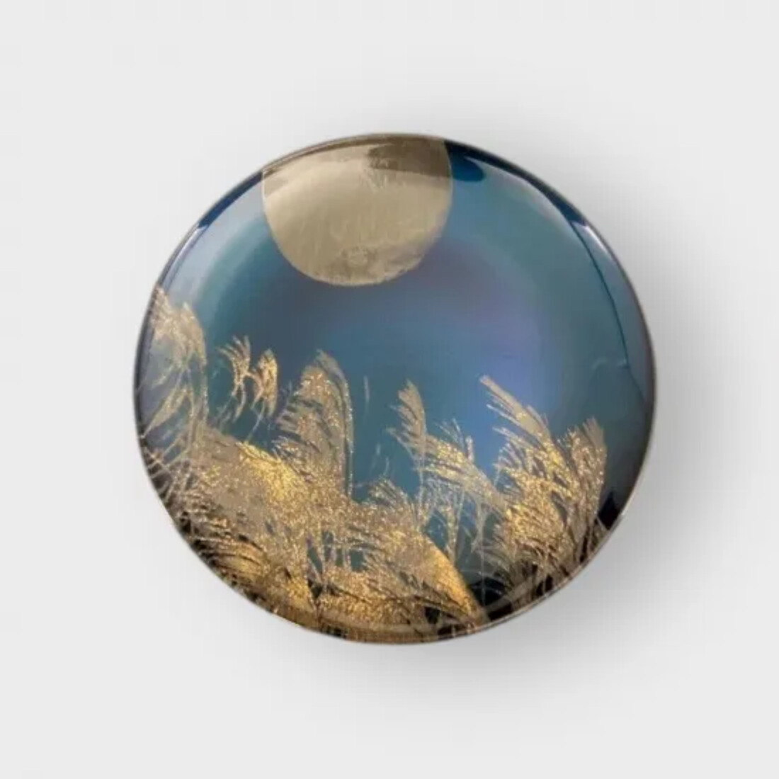 丸小皿&nbsp;すすき&nbsp;シアンブルー&nbsp;［NF147］