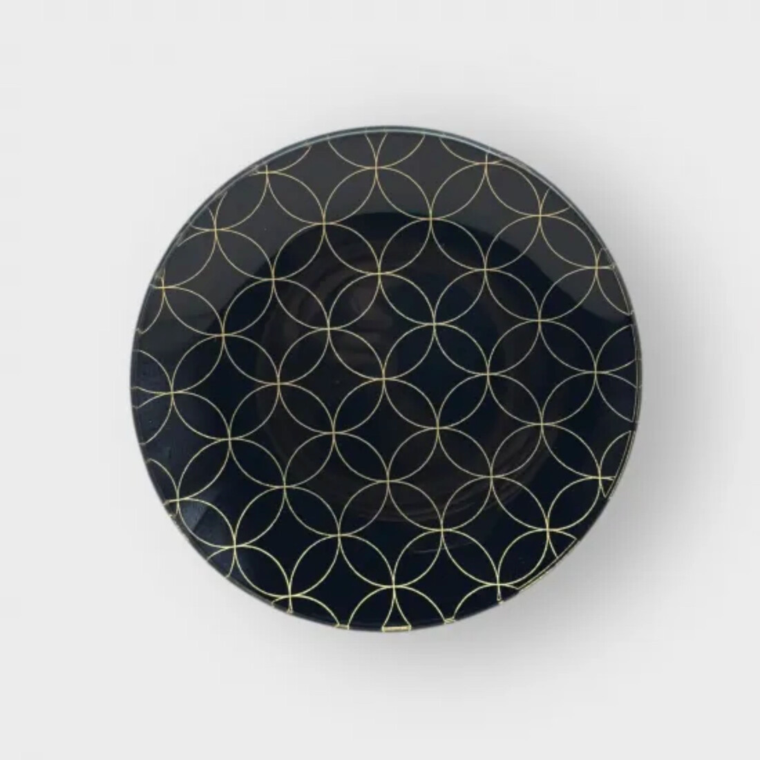 丸小皿 金七宝つなぎ 漆黒 ［NF151］